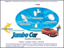 Aperçu du site Jumbo Car - location de voitures Martinique, Guadeloupe, Réunion, St Martin