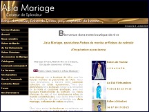 Aperçu du site Robes de mariée et robes de coktails à l'inspiration eurasienne