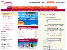 Aperu du site Voyages avec Opodo : sjours vols htels week-ends, promos dernire minute