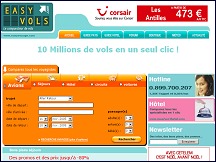 Aperçu du site Easyvols : comparateur de vols et de billets d'avion