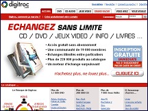 Aperçu du site Digitroc, échanges gratuits, troc DVD, CD, jeux vidéo, livres