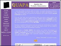 Aperu du site QUAPA - qualit des produits alimentaires HACCP ISO 22000