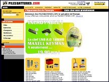 Aperçu du site PilesBatteries.com - hypermarché de l'énergie, piles et batteries