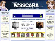 Aperu du site MissCara, concours de beaut, filles et garcons