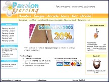 Aperçu du site Passion Piercing - vente de bijoux piercing