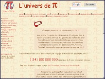 Aper�u du site Pi314.net - l'univers de Pi