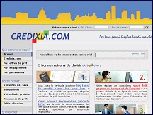 Aperu du site Credixia - offres de financement en temps rel