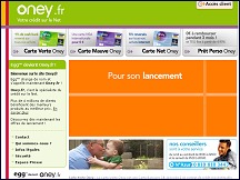 Aper�u du site Oney - grand sp�cialiste du cr�dit en ligne, successeur de Egg