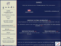 Aperu du site GANDI - noms de domaine, enregistrement et transfert