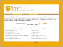 Aperu du site Artistes.net - annuaire de ressources pour artistes francophones