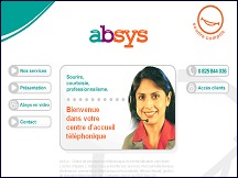 Aperu du site Absys - accueil tlphonique entreprise, centre d'appels, externalisation