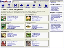 Aperu du site Bioclic - faune et flore du Qubec