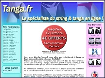 Aperçu du site Lingerie Tanga.fr - discount strings, tangas et slips brésiliens