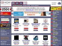 Aperu du site CD WOW! - CD musique, DVD et jeux vido avec livraison gratuite