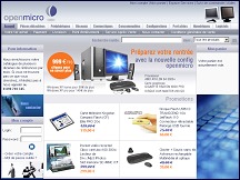 Aperu du site Open Micro - vente en ligne de produits informatiques