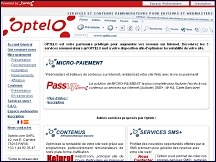 Aperu du site Optelo - solution de micro-paiement PassUp et contenus en marque blanche