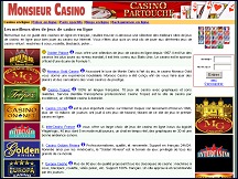 Aperçu du site Monsieur Casino - guide des casinos en ligne