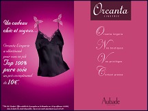 Aperu du site Orcanta Lingerie - boutiques de lingerie fminine en France