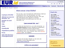 Aperu du site EURid - bureau europen d'enregistrement de noms de domaine .EU