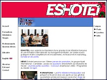 Aper�u du site Eshotel.fr - �cole h�teli�re priv�e, Paris, Lille, Londres