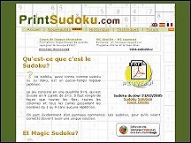 Aperçu du site Printsudoku.com - grilles de sudoku à télécharger gratuitement