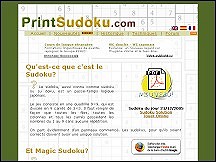 Aper�u du site Printsudoku.com - grilles de sudoku � t�l�charger gratuitement