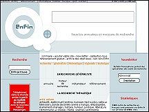Aperu du site Enfin.fr - annuaires, moteurs de recherche, mtamoteurs francophones