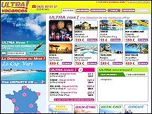 Aperu du site Ultra! Vacances - sjours, circuits, vols vacances  prix promo