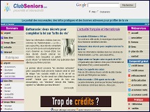 Aperu du site Club Seniors - infos pratiques et bonnes adresses pour les seniors