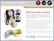 Aperçu du site Global Star Registry - offrez une étoile, un cadeau brillant et original