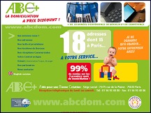 Aperu du site ABC+ - domiciliation commerciale entreprises et socits Paris
