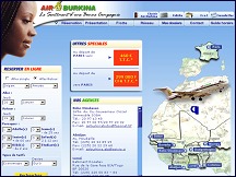 Aperu du site Air Burkina - vols rguliers Paris-Afrique de l'Ouest