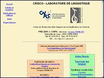 Aperçu du site CRISCO - dictionnaire de synonymes, atelier de linguistique