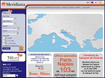 Aperçu du site Meridiana Airlines - compagnie aérienne lowcost italienne