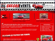 Aperçu du site Cascadevents - stages de pilotage Ferrari, baptêmes cascades