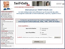 Aperçu du site Tarif Colis - guide pour le transport de colis express