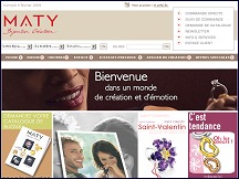 Aperçu du site Maty Bijoux - bijoutier créateur, vente en ligne de bijoux Maty