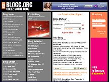 Aperu du site Blogg.org - crer un blog, weblog gratuitement