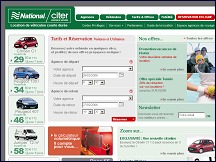 Aperu du site Citer National - location de voitures en France et dans le monde