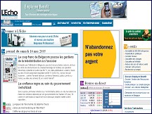 Aperu du site L'Echo - journal quotidien de l'conomie & de la bourse en Belgique