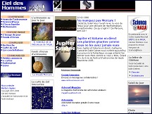Aperçu du site Actualités astronomie et astronautique de Cidehom