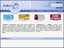 Aperu du site Euro Clic - plateforme d'affiliation et rgie publicitaire