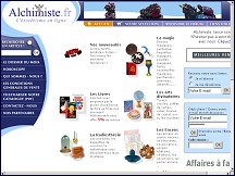 Aperu du site Alchimiste - vente en ligne de produits sotriques