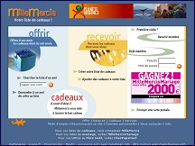Aperçu du site Votre liste de cadeaux avec Mille Mercis