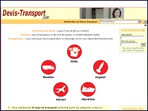 Aperçu du site Devis Transport - devis gratuits en ligne pour tous vos envois