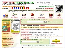 Aperçu du site Psycho-Ressources: psychologie et psychologues