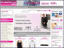 Aperçu du site Modes Discount - vêtement et accessoires de mode de grandes marques
