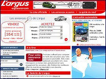 Aperu du site L'Argus - cote Argus et prix voitures d'occasion, petites annonces
