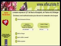 Aperu du site Livraison de fleurs et plantes dans le monde entier avec efleuriste.fr