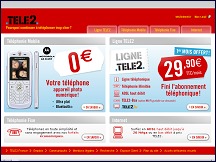 Aperçu du site TELE2 France - téléphonie mobile, forfaits mobiles avec téléphone gratuit